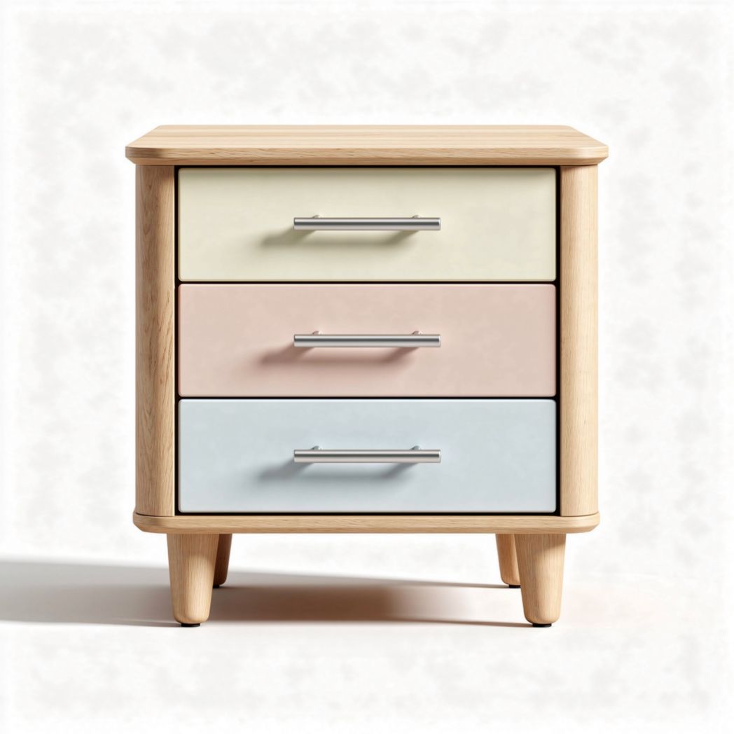 Wooden nightstand with two drawers and white finish 60 x 40 x 50cm