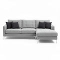 Gray sectional sofa with removable cushions and modern design 230 x 150 x 85cm
