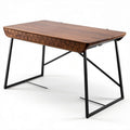 Geometric patterned wooden desk with metal legs 120 x 60 x 75cm