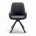 Fabric accent chair with swivel base in dark gray 45 x 50 x 85cm