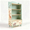 Kids bookshelf with animal illustrations wooden storage unit 80 x 40 x 150cm